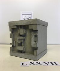 Brutalistic concrete design box urn
