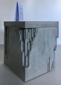 betonelement handgemaakt ontwerp, unieke box urn